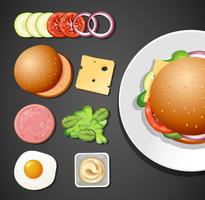 Een set Burger Element vector