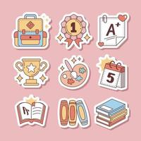 schooljournaal stickercollectie vector