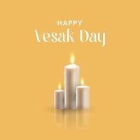 vesak dag kaars gouden achtergrond poster vector