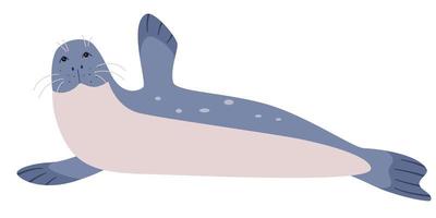 vectorillustratie van een zeehond in vlakke stijl geïsoleerd vector