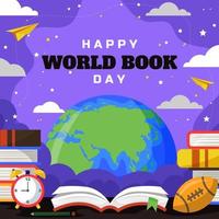 gelukkige wereldboek dag achtergrond vector