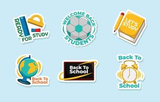 leuke sticker terug naar school element vector