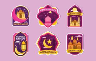 ramadan kareem stickerset vector