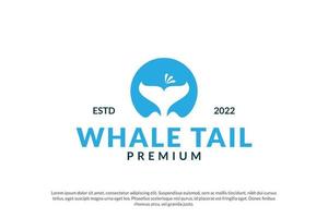 walvis staart lijn zeewater logo ontwerp vector