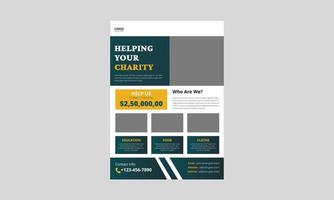 liefdadigheid flyer sjabloon. voorbeelden van liefdadigheidsflyers. fondsenwerving poster folder sjabloon. het helpen van liefdadigheidsposterontwerp. omslag, a4 formaat, flyer, drukklaar vector