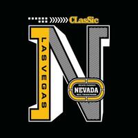 Nevada las vegas element van mannen mode en moderne stad in typografie grafisch design.vector illustration.tshirt, kleding, kleding en ander gebruik vector