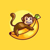 aap en banaan stripfiguur vector