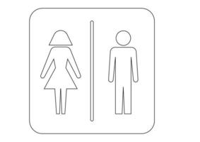 zwart-wit wc-teken. wc-pictogram voor badkamer vector