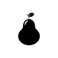 silhouet icoon van peer. lekker fruit en schil van peer vector