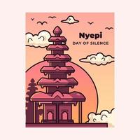 Balinese dag van stilte poster vector