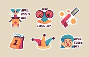 april dwaas sticker collectie vector