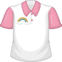 een wit overhemd met roze mouwen op een witte achtergrond vector