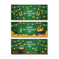 st. patrick's day gouden munten banner vector