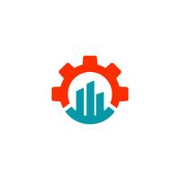 versnelling grafiek logo ontwerp industriële pictogram element illustratie vector