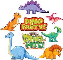 set van schattige dinosaurus stripfiguren vector