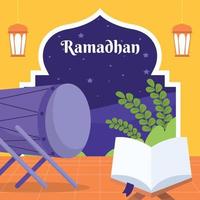 ramadhan plat achtergrondontwerp vector