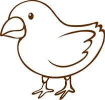 vogel in doodle eenvoudige stijl op witte achtergrond vector