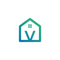 letter v architect, huis, bouw creatieve logo sjabloon vector