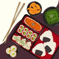 Japanse typische lunchbox vector