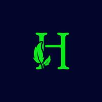 letter h blad aard, eco groen logo sjabloon vector geïsoleerd