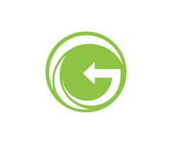 G ga groene logo letters logo en symbolen sjabloon pictogrammen vector