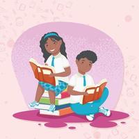 kinderen die boeken lezen vector