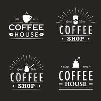 Set van vintage koffie logo sjablonen, insignes en ontwerpelementen. Collectie met logotypes voor coffeeshop, café, restaurant. Vector illustratie. Hipster en retro-stijl.
