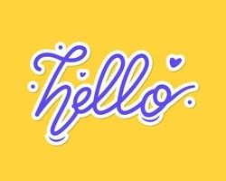 hallo monoline belettering vector