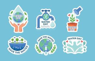 stickerset voor waterdag vector