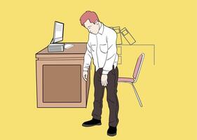 kantoormedewerkers lopen moe en verdrietig. de kleren zijn armoedig en vies? vector