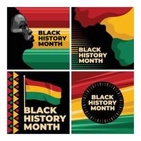 zwarte geschiedenis maand sociale media collectie vector