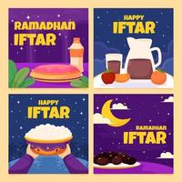 fijne ramadan iftar sociale media vector