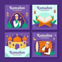 ramadan vastenmaand social media postsjabloon vector