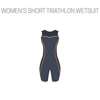 Triatlon dames korte mouwloze wetsuit vector