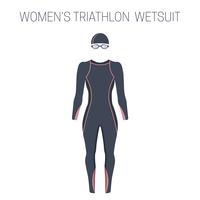 Triatlon dames wetsuit met volledige mouwen vector