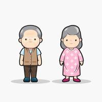 senior man en vrouw kawaii ontwerp vector