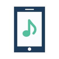 mobiel muziek geïsoleerd vectorpictogram dat gemakkelijk kan worden gewijzigd of bewerkt vector