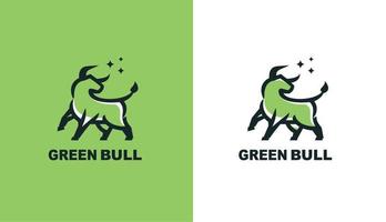 groene stier, taurus minimalistisch eenvoudig logo perfect voor elk merk en bedrijf vector