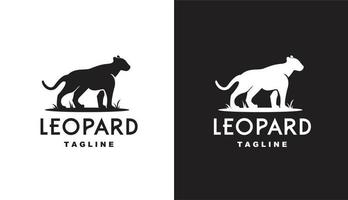 vector zwarte panter, luipaard shilhouette minimalistisch eenvoudig logo perfect voor elk merk en bedrijf