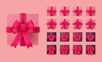 3D-geschenkdoos voor valentijn. vector illustratie