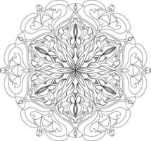 mandala bloem in zwart-wit gratis vector