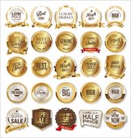 Luxe premium gouden insignes en labels vector