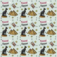 reis naar Egypte doodle naadloos patroon vector design