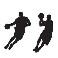 silhouet basketbalspeler vector