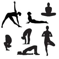 yoga houdingen silhouetten vector