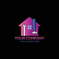 kleurrijk huisreparatie logo-ontwerp vector