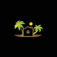 kleurrijk groen huis logo vector ontwerp