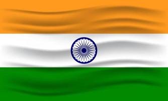illustratie van de vlag van india zwaaien. vectorillustratie. vector