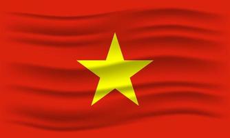 illustratie van de vlag van vietnam zwaaien. vectorillustratie. vector