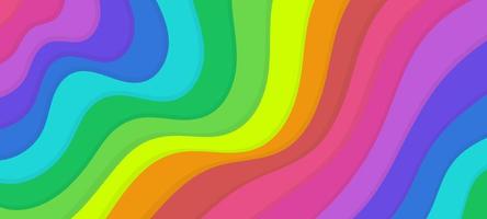 platte kleurrijke golvende regenboogachtergrond vector